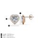 4 - Ember 2.44 ctw (7.00 mm) Heart Shape Moissanite and Round Natural Diamond Halo Stud Earrings 
