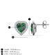 4 - Ember 3.14 ctw (7.00 mm) Heart Shape Lab Created Alexandrite and Round Natural Diamond Halo Stud Earrings 