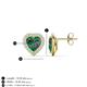 4 - Ember 3.14 ctw (7.00 mm) Heart Shape Lab Created Alexandrite and Round Natural Diamond Halo Stud Earrings 