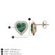 4 - Ember 3.14 ctw (7.00 mm) Heart Shape Lab Created Alexandrite and Round Natural Diamond Halo Stud Earrings 
