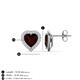 4 - Ember 3.24 ctw (7.00 mm) Heart Shape Red Garnet and Round Natural Diamond Halo Stud Earrings 