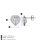 4 - Ember 2.84 ctw (7.00 mm) Heart Shape Created White Sapphire and Round Natural Diamond Halo Stud Earrings 