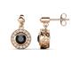 1 - Gila 2.02 ctw (5.50 mm) Round Black Diamond and Natural Diamond Halo Drop and Dangle Earrings 