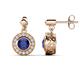 1 - Gila 1.56 ctw (5.50 mm) Round Iolite and Natural Diamond Halo Drop and Dangle Earrings 