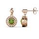 1 - Gila 1.50 ctw (5.50 mm) Round Peridot and Natural Diamond Halo Drop and Dangle Earrings 