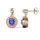 1 - Gila 1.52 ctw (5.50 mm) Round Tanzanite and Natural Diamond Halo Drop and Dangle Earrings 