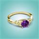 2 - Maeve 0.87 ct (6.50 mm) Round Amethyst Entwined Celtic Love Knot Engagement Ring 