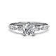 1 - Nylah 1.72 ctw (6.50 mm) IGI Certified Round Lab Grown Diamond (VS1/F) and Graduated Pear Shape Natural Diamond Engagement Ring 