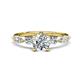 1 - Nylah 1.72 ctw (6.50 mm) IGI Certified Round Lab Grown Diamond (VS1/F) and Graduated Pear Shape Natural Diamond Engagement Ring 