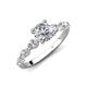 4 - Nylah 1.72 ctw (6.50 mm) GIA Certified Round Natural Diamond (VS/F) and Graduated Pear Shape Natural Diamond Engagement Ring 