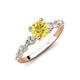 2 - Nylah 1.67 ctw (6.00 mm) Round Yellow Sapphire and Graduated Pear Shape Natural Diamond Engagement Ring 