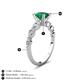 3 - Nylah 1.44 ctw (6.00 mm) Round Emerald and Graduated Pear Shape Natural Diamond Engagement Ring 