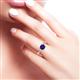 4 - Nylah 1.87 ctw (6.00 mm) Round Blue Sapphire and Graduated Pear Shape Natural Diamond Engagement Ring 