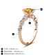 3 - Nylah 1.59 ctw (6.50 mm) Round Citrine and Graduated Pear Shape Natural Diamond Engagement Ring 