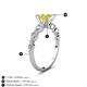 3 - Nylah 1.52 ctw (6.00 mm) Round Yellow Diamond and Graduated Pear Shape Natural Diamond Engagement Ring 