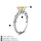 3 - Nylah 1.67 ctw (6.00 mm) Round Yellow Sapphire and Graduated Pear Shape Natural Diamond Engagement Ring 
