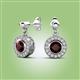 2 - Gila 1.69 ctw (5.50 mm) Round Red Garnet and Natural Diamond Halo Drop and Dangle Earrings 