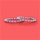 2 - Melissa 2.92 ctw (2.30 mm) Inside Outside Round Pink Sapphire and Lab Grown Diamond Eternity Hoop Earrings 