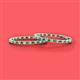 2 - Melissa 3.08 ctw (2.30 mm) Inside Outside Round Green Garnet and Lab Grown Diamond Eternity Hoop Earrings 