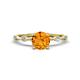 1 - Nuria 0.98 ctw (6.50 mm) Round Citrine and Side Spaced Round Natural Diamond Engagement Ring 
