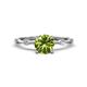 1 - Nuria 1.21 ctw (6.50 mm) Round Peridot and Side Spaced Round Natural Diamond Engagement Ring 