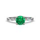 1 - Nuria 0.83 ctw (6.50 mm) Round Emerald and Side Spaced Round Natural Diamond Engagement Ring 