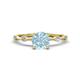 1 - Nuria 0.98 ctw (6.50 mm) Round Aquamarine and Side Spaced Round Natural Diamond Engagement Ring 