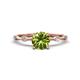 1 - Nuria 1.21 ctw (6.50 mm) Round Peridot and Side Spaced Round Natural Diamond Engagement Ring 