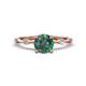 1 - Nuria 1.11 ctw (6.50 mm) Round Created Alexandrite and Side Spaced Round Natural Diamond Engagement Ring 