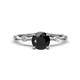 1 - Nuria 1.11 ctw (6.50 mm) Round Black Diamond and Side Spaced Round Natural Diamond Engagement Ring 