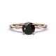 1 - Nuria 1.11 ctw (6.50 mm) Round Black Diamond and Side Spaced Round Natural Diamond Engagement Ring 