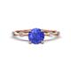 1 - Nuria 1.03 ctw (6.50 mm) Round Tanzanite and Side Spaced Round Natural Diamond Engagement Ring 