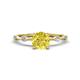 1 - Nuria 0.91 ctw (6.50 mm) Round Yellow Diamond and Side Spaced Round Natural Diamond Engagement Ring 
