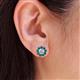 2 - Serena 1.80 ctw (3.00 mm) Round Blue Diamond Jackets Earrings 