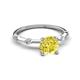 2 - Nuria 0.91 ctw (6.50 mm) Round Yellow Diamond and Side Spaced Round Natural Diamond Engagement Ring 