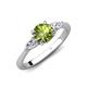 3 - Zelia 1.50 ctw (6.50 mm) Round Peridot and Pear Shape Natural Diamond Three Stone Engagement Ring 