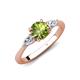 3 - Zelia 1.50 ctw (6.50 mm) Round Peridot and Pear Shape Natural Diamond Three Stone Engagement Ring 