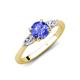 3 - Zelia 1.32 ctw (6.50 mm) Round Tanzanite and Pear Shape Natural Diamond Three Stone Engagement Ring 