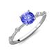 3 - Nuria 1.03 ctw (6.50 mm) Round Tanzanite and Side Spaced Round Natural Diamond Engagement Ring 