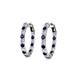 3 - Carisa 0.66 ctw (1.70 mm) Inside Outside Round Blue Sapphire and Natural Diamond Eternity Hoop Earrings 