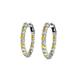 3 - Carisa 0.64 ctw (1.70 mm) Inside Outside Round Yellow Sapphire and Natural Diamond Eternity Hoop Earrings 