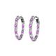 3 - Carisa 0.58 ctw (1.70 mm) Inside Outside Round Amethyst and Natural Diamond Eternity Hoop Earrings 