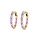 3 - Carisa 0.58 ctw (1.70 mm) Inside Outside Round Amethyst and Natural Diamond Eternity Hoop Earrings 