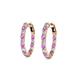 3 - Carisa 0.58 ctw (1.70 mm) Inside Outside Round Amethyst and Natural Diamond Eternity Hoop Earrings 
