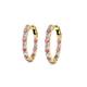 3 - Carisa 0.66 ctw (1.70 mm) Inside Outside Round Rhodolite Garnet and Natural Diamond Eternity Hoop Earrings 