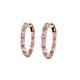 3 - Carisa 0.66 ctw (1.70 mm) Inside Outside Round Rhodolite Garnet and Natural Diamond Eternity Hoop Earrings 