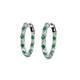 3 - Carisa 0.58 ctw (1.70 mm) Inside Outside Round Emerald and Natural Diamond Eternity Hoop Earrings 