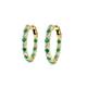 3 - Carisa 0.58 ctw (1.70 mm) Inside Outside Round Emerald and Natural Diamond Eternity Hoop Earrings 
