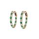 3 - Carisa 0.58 ctw (1.70 mm) Inside Outside Round Emerald and Natural Diamond Eternity Hoop Earrings 
