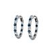 3 - Carisa 0.64 ctw (1.70 mm) Inside Outside Round Blue Diamond and Natural Diamond Eternity Hoop Earrings 